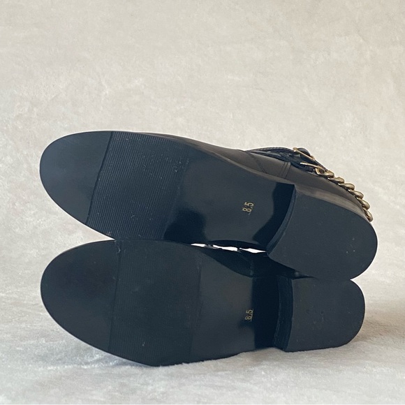 Steve Madden Ringo Ankle Booties Black with Gold Chain Detail Size 8.5M - Picture 8 of 16